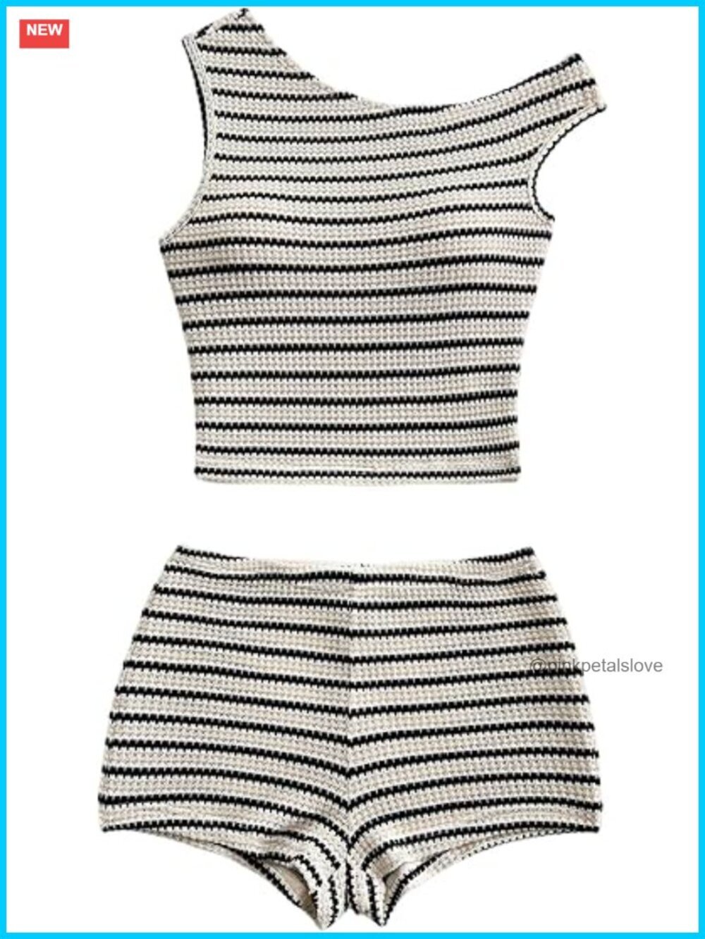 2 Piece Striped Off The Shoulder Crop Top and Shorts Set Summer Y2K Going Out